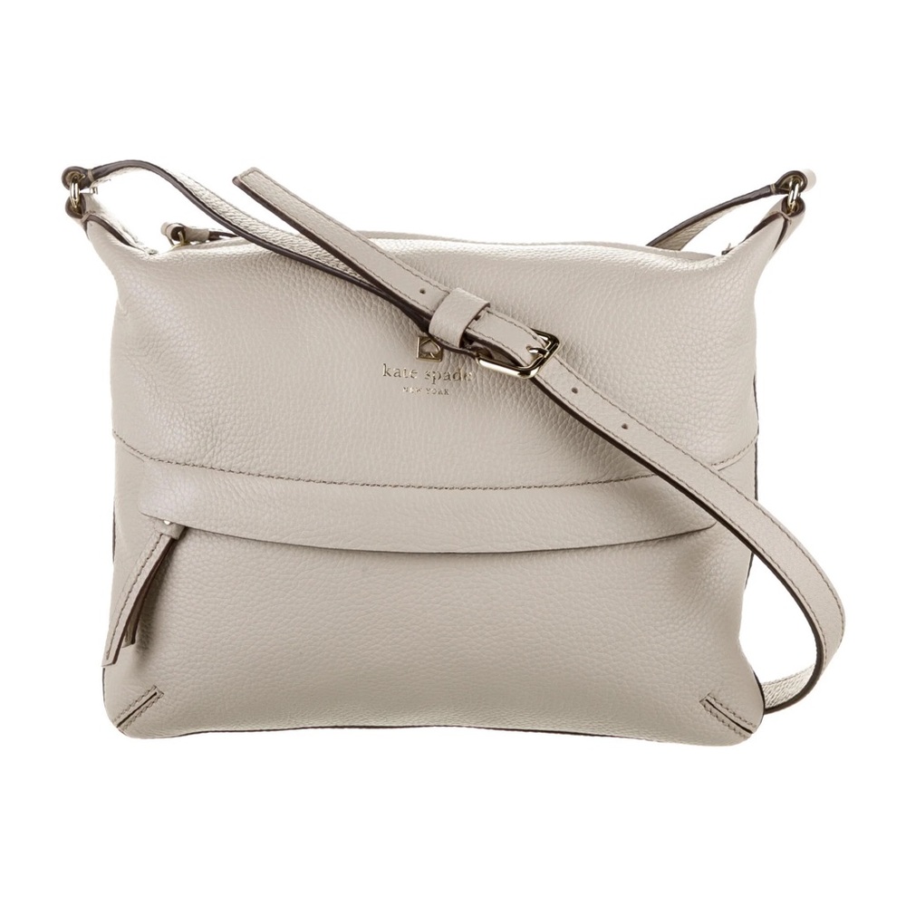 Kate Spade Classic Minimalist NY Grant Park Crossbody Bag Tan w/ Gold Accent
